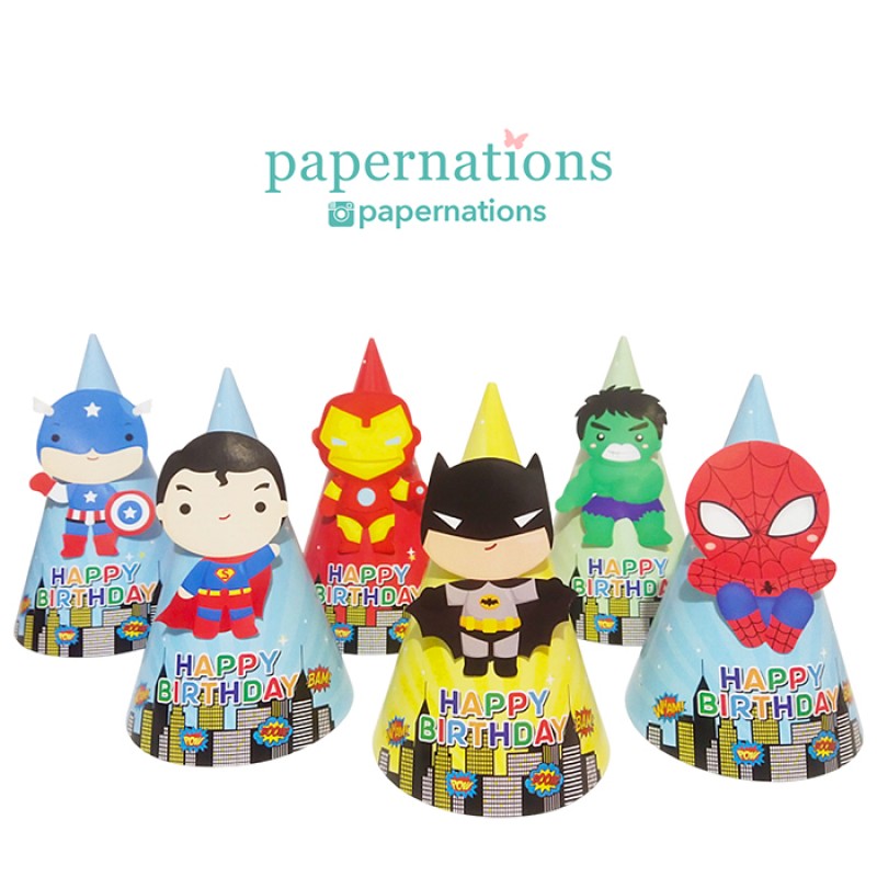 Superheroes Cone Hats